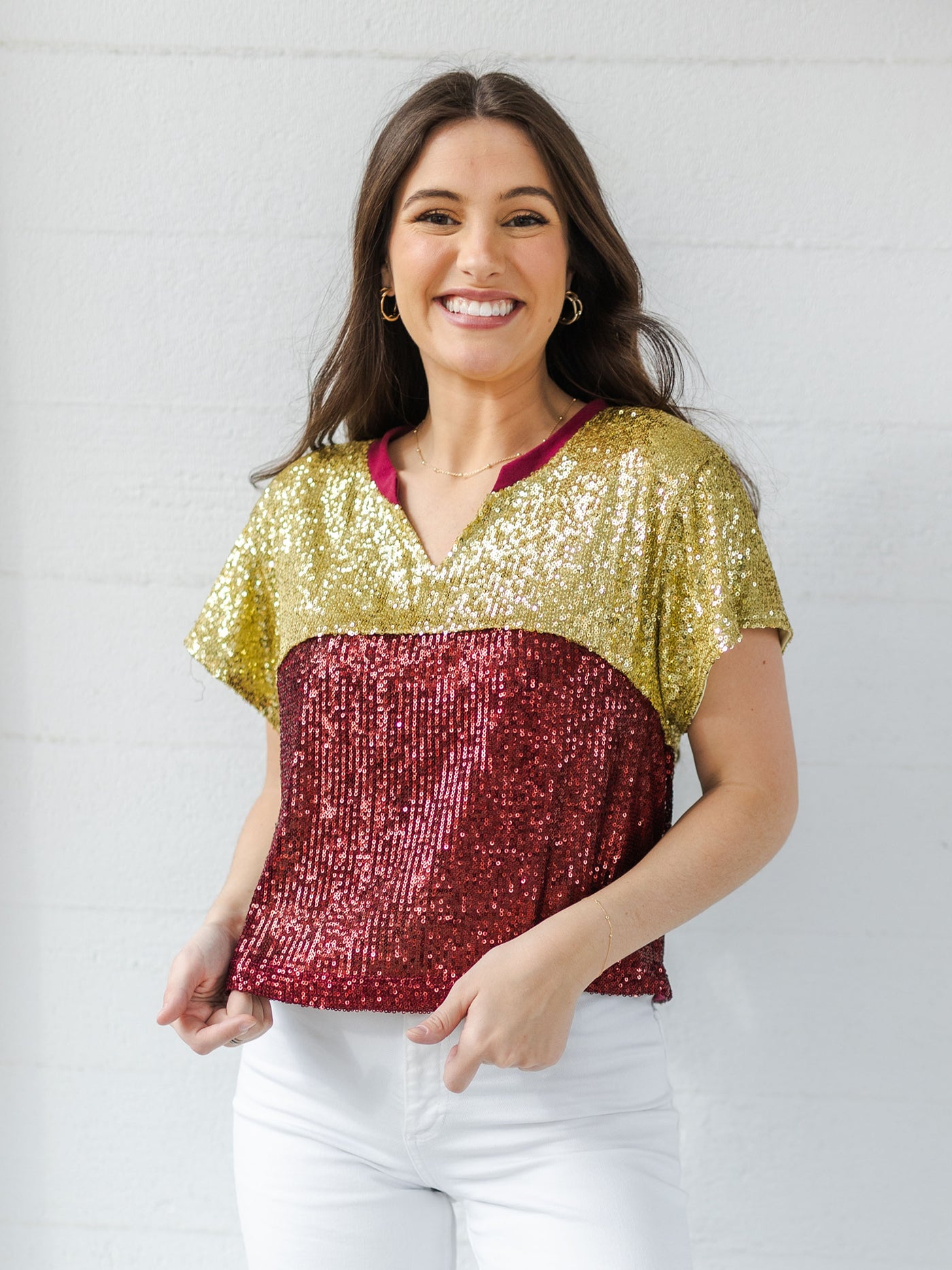 Diane Top | Garnet + Gold