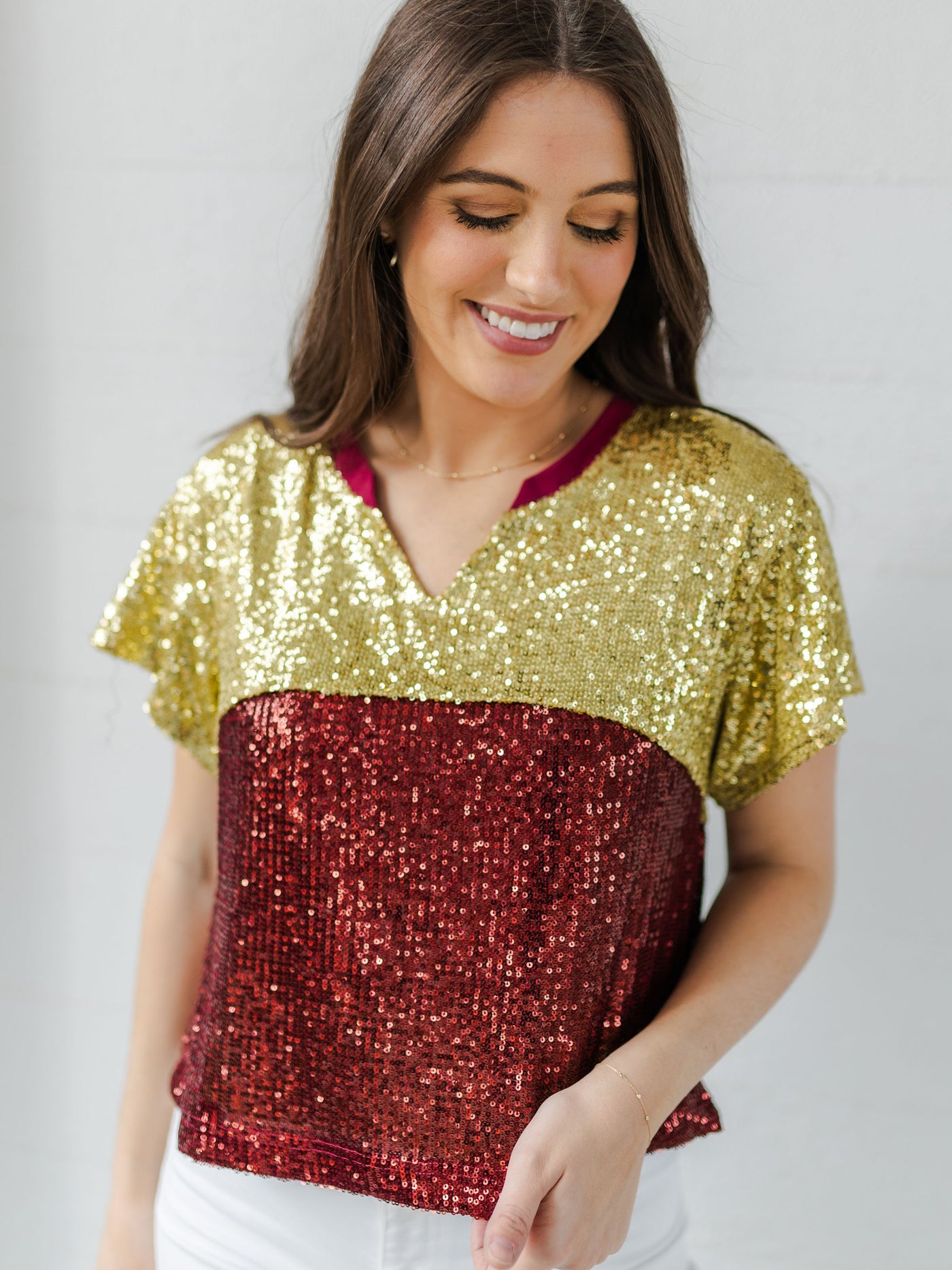 Diane Top | Garnet + Gold