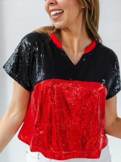 Diane Top | Red + Black