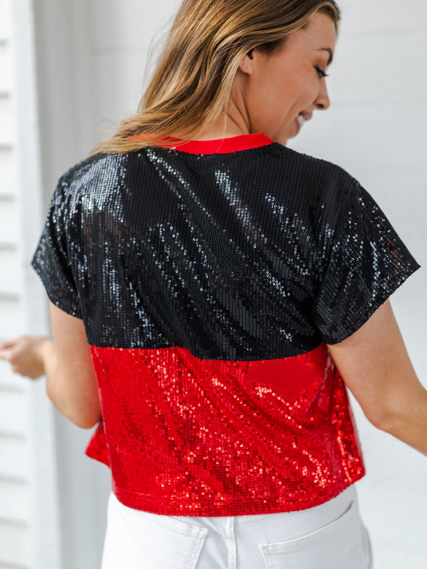 Diane Top | Red + Black