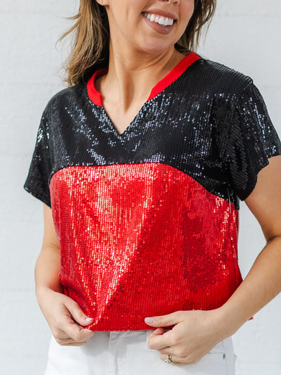 Diane Top | Red + Black