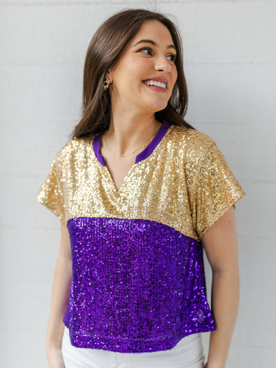 Diane Top | Purple + Gold