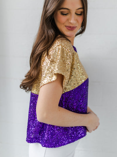 Diane Top | Purple + Gold