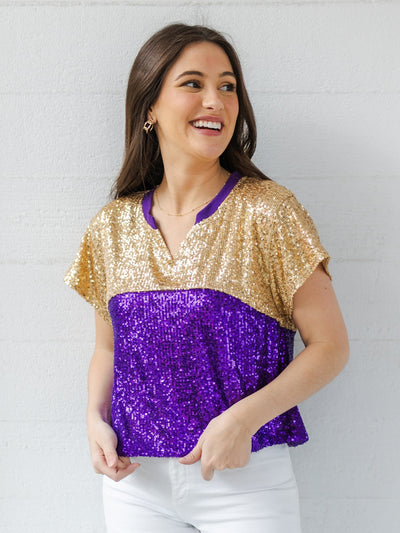 Diane Top | Purple + Gold