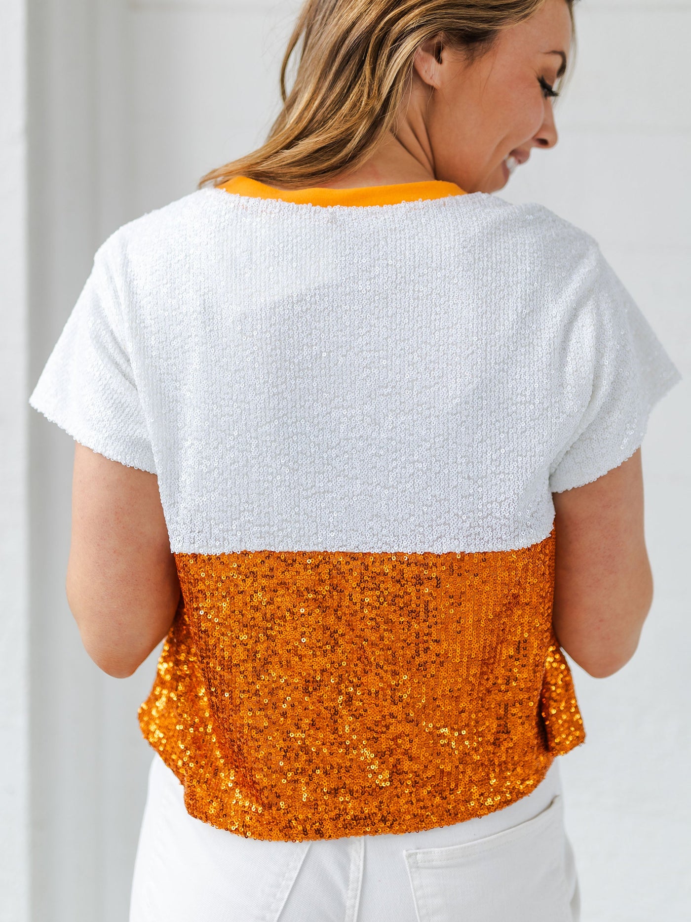 Diane Top | Orange + White