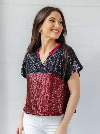 Diane Top | Garnet + Black