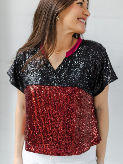 Diane Top | Garnet + Black