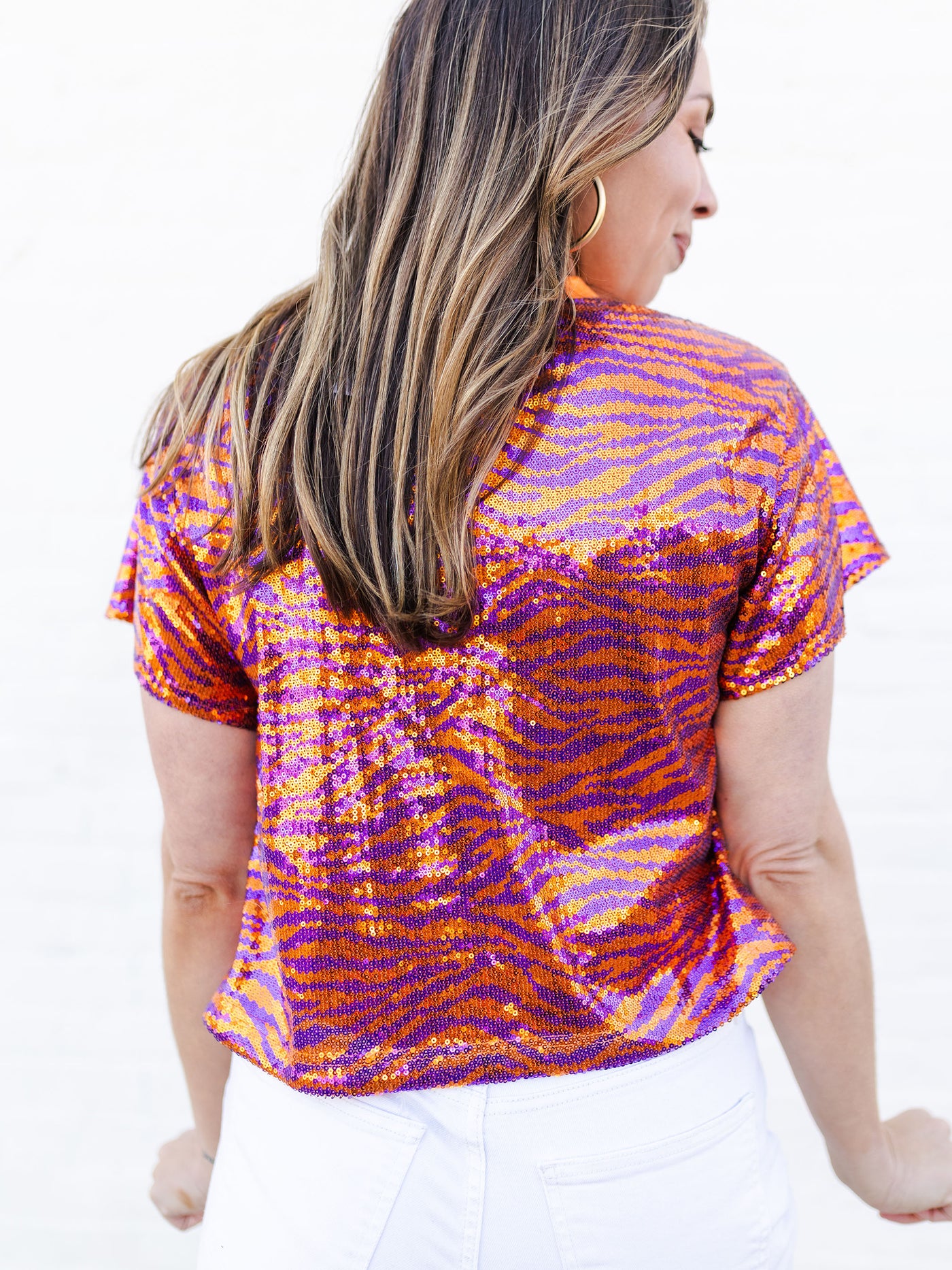 Diane Top | Tiger Stripe Orange + Purple