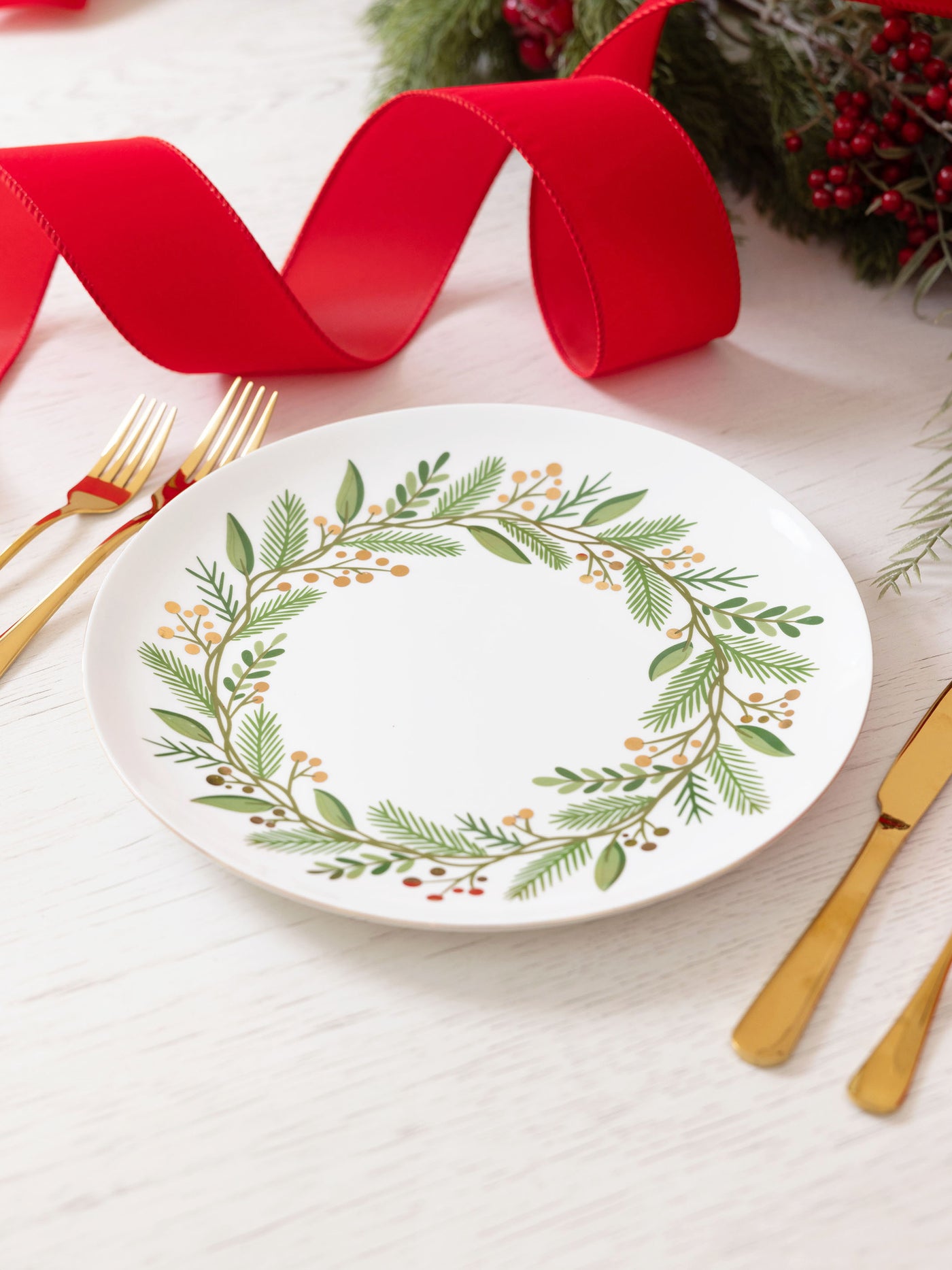 Dinner Plates | Wreath - Set of 6