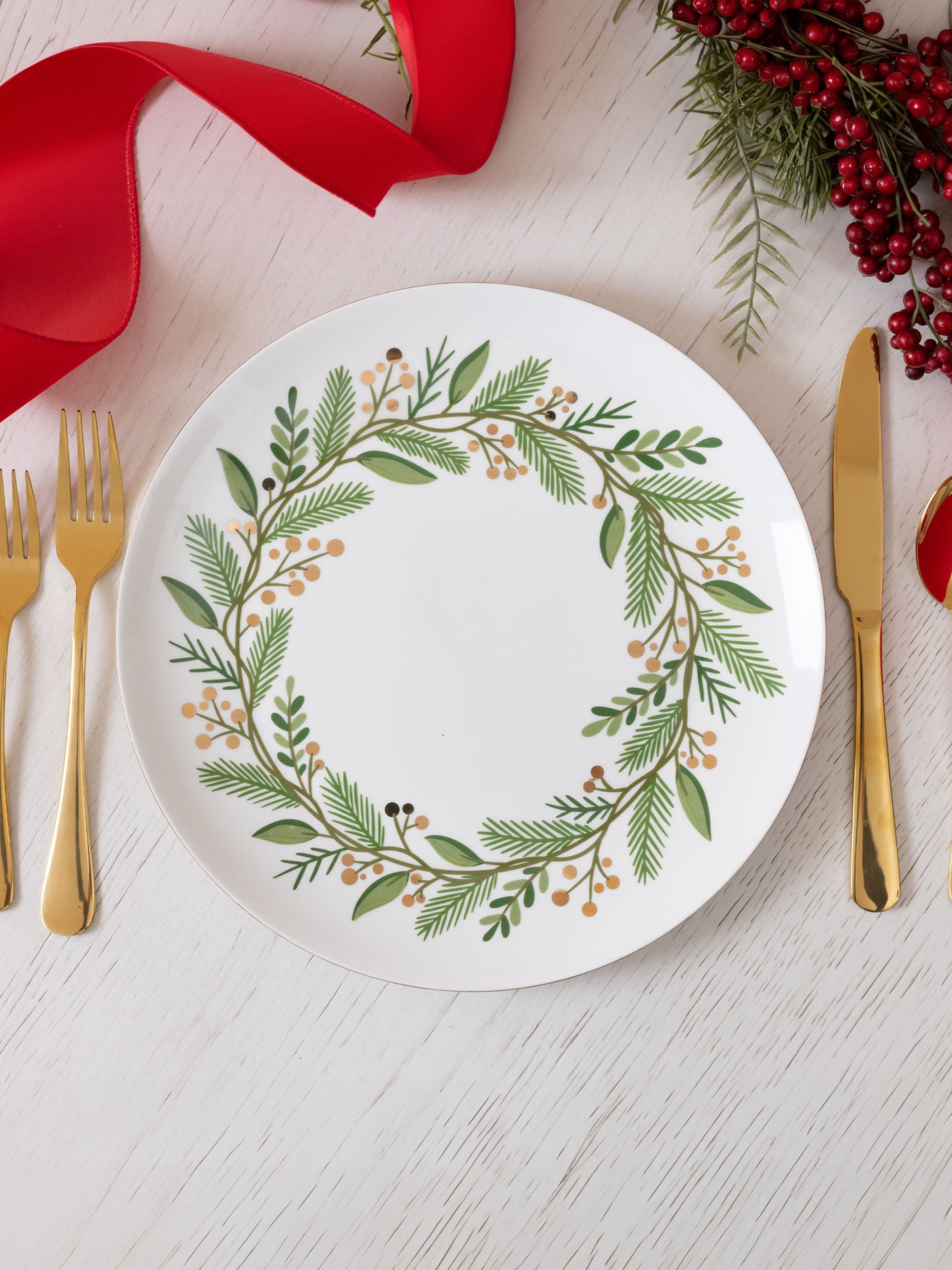 Dinner Plates | Wreath - Set of 6