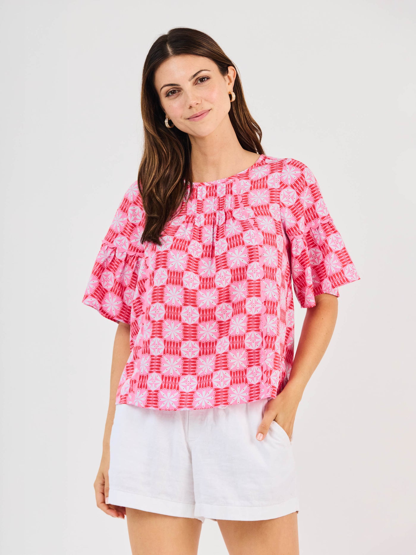 Jane Top | Quilted Charm Red