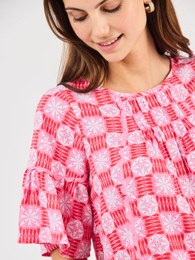 Jane Top | Quilted Charm Red