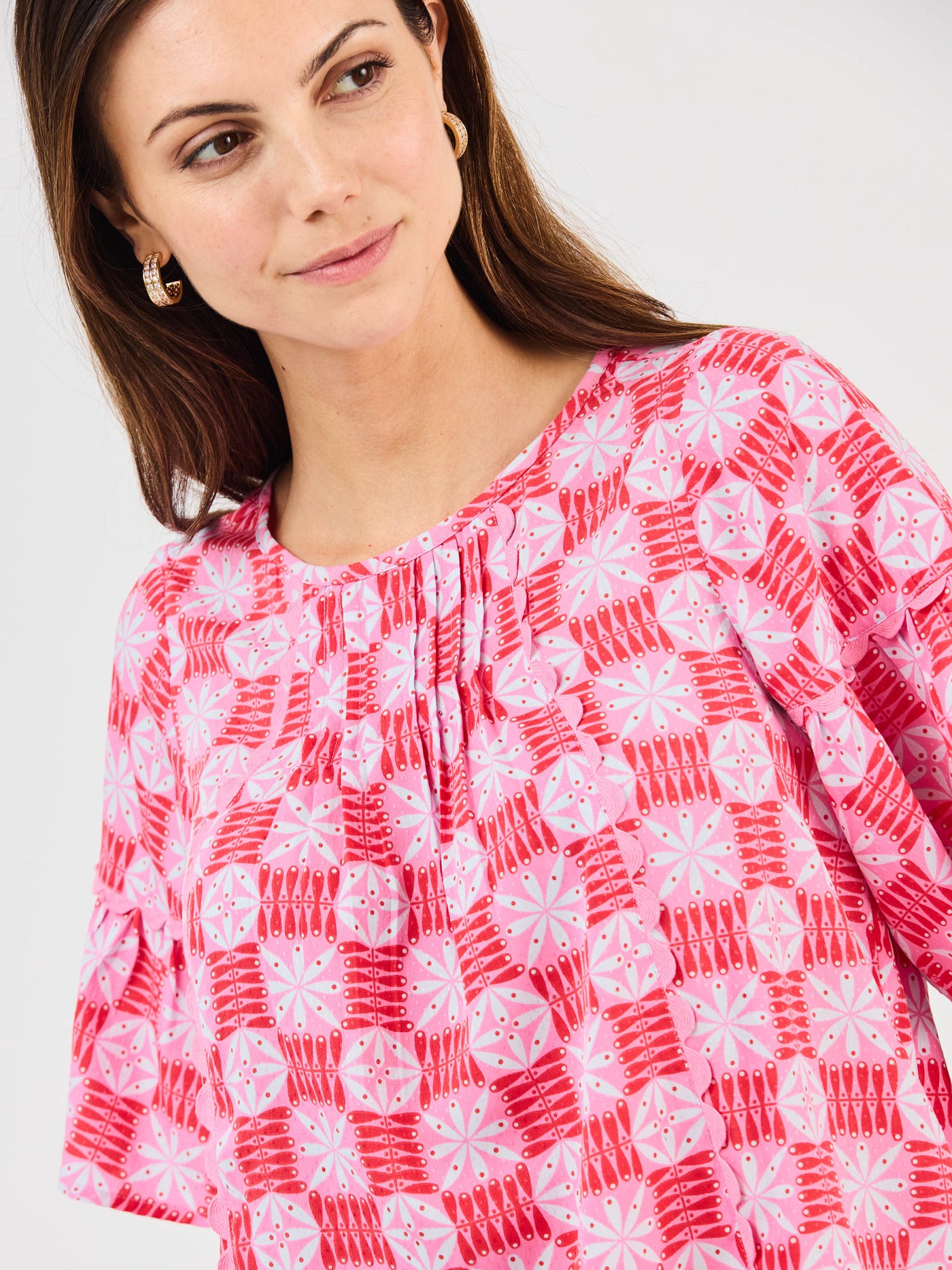 Jane Top | Quilted Charm Red