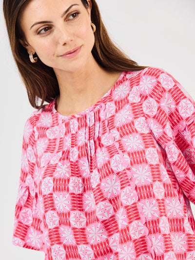 Jane Top | Quilted Charm Red