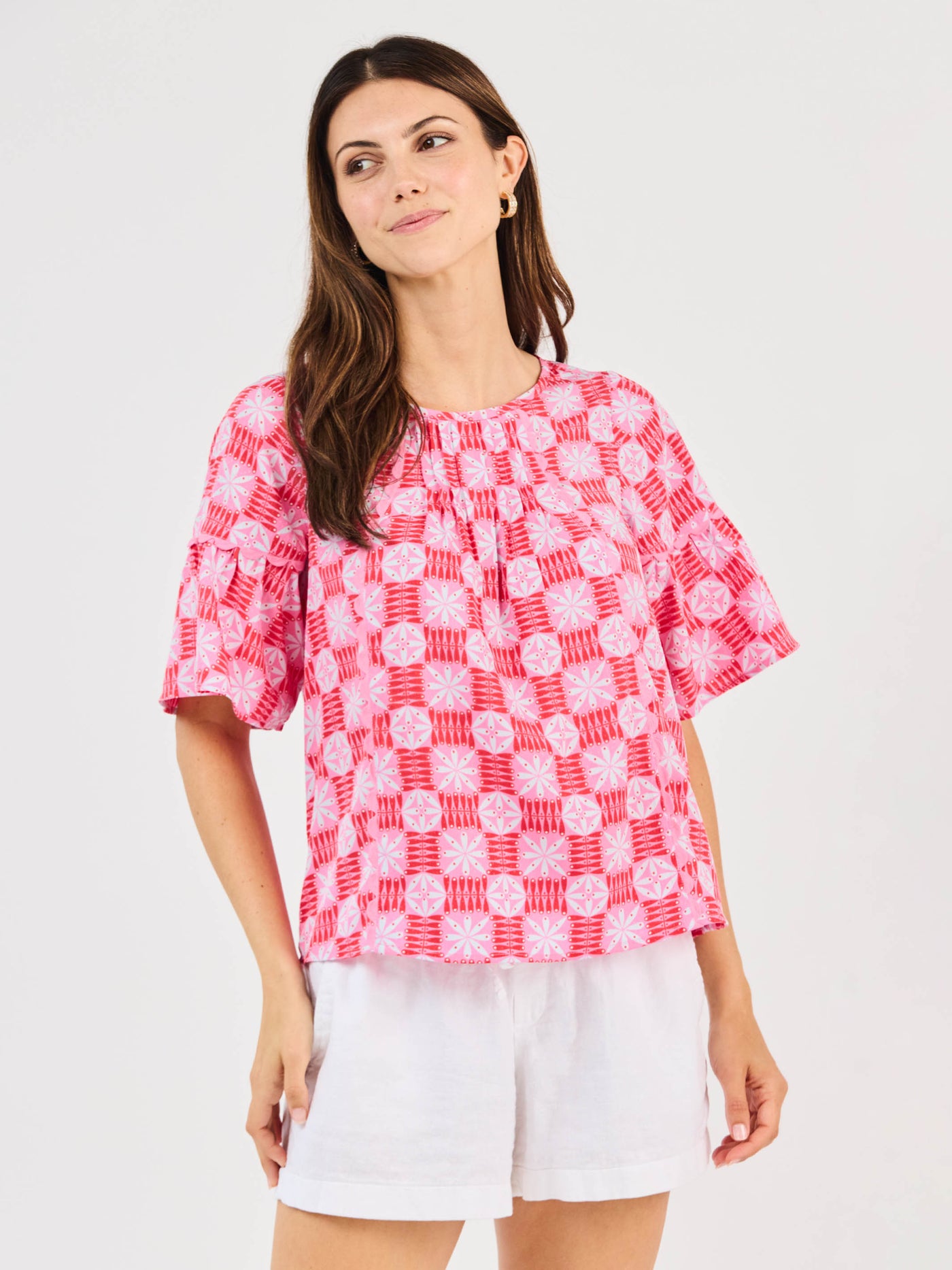 Jane Top | Quilted Charm Red
