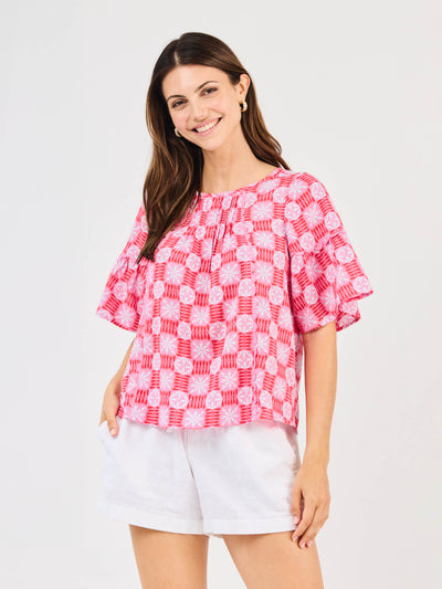 Jane Top | Quilted Charm Red