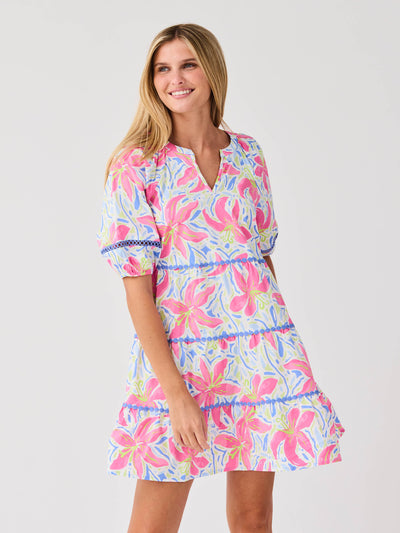 FINAL SALE - Palmer Dress | Hibiscus Harmony White