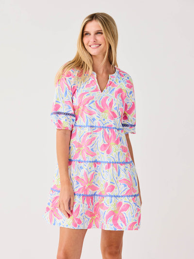 FINAL SALE - Palmer Dress | Hibiscus Harmony White