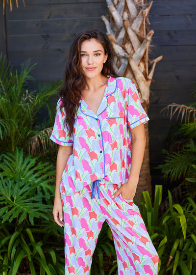 Women's Charlotte Pants Set | Color Me Sweet Coral