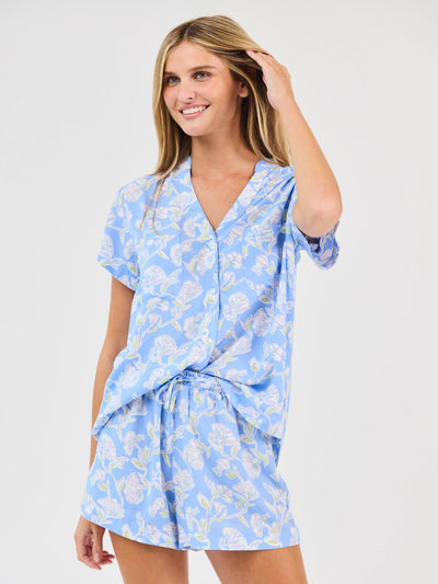 Women's Serena Shorts Set | Pretty Petals Blue