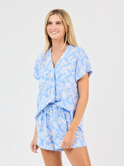 Women's Serena Shorts Set | Pretty Petals Blue