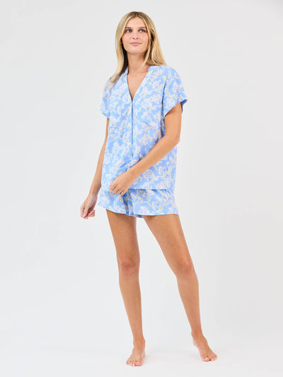 Women's Serena Shorts Set | Pretty Petals Blue