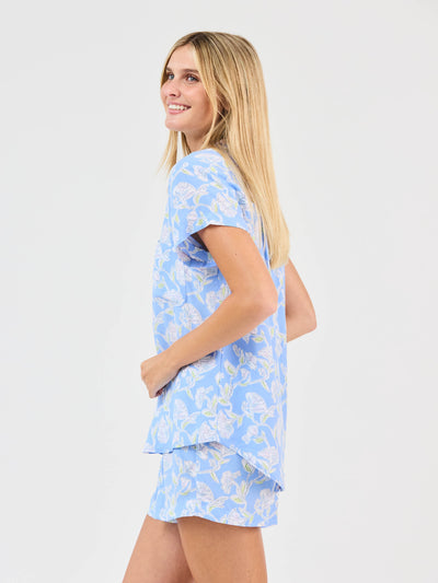 Women's Serena Shorts Set | Pretty Petals Blue