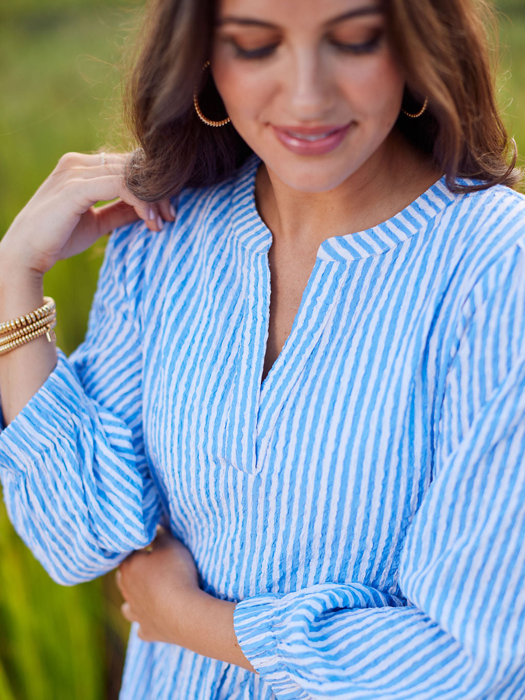 Cooper Dress | Lined Up Light Blue