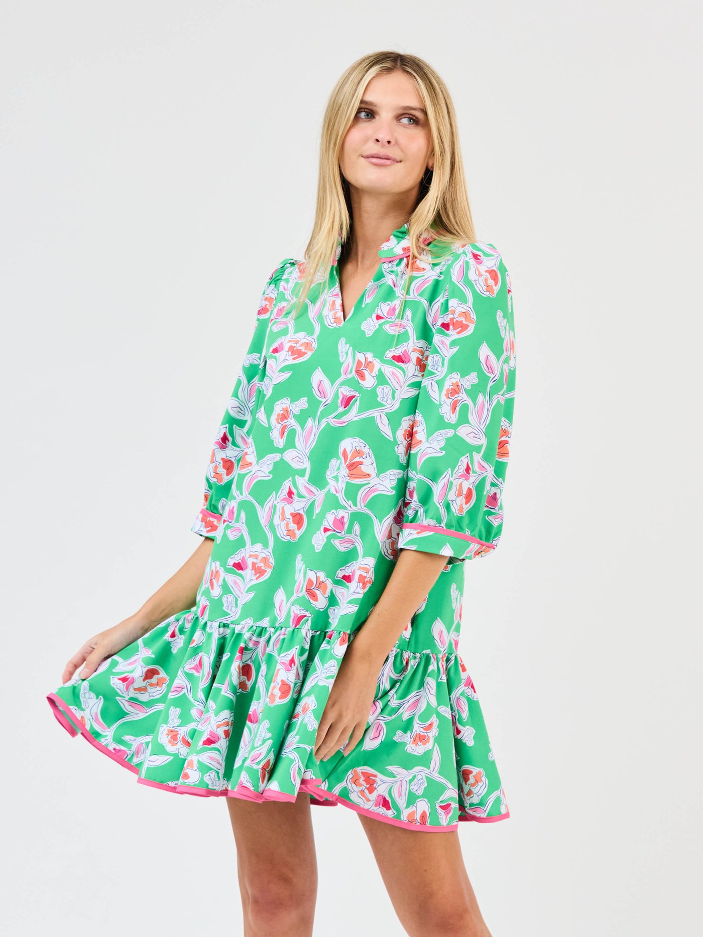 Naomi Dress | Pretty Petals Green