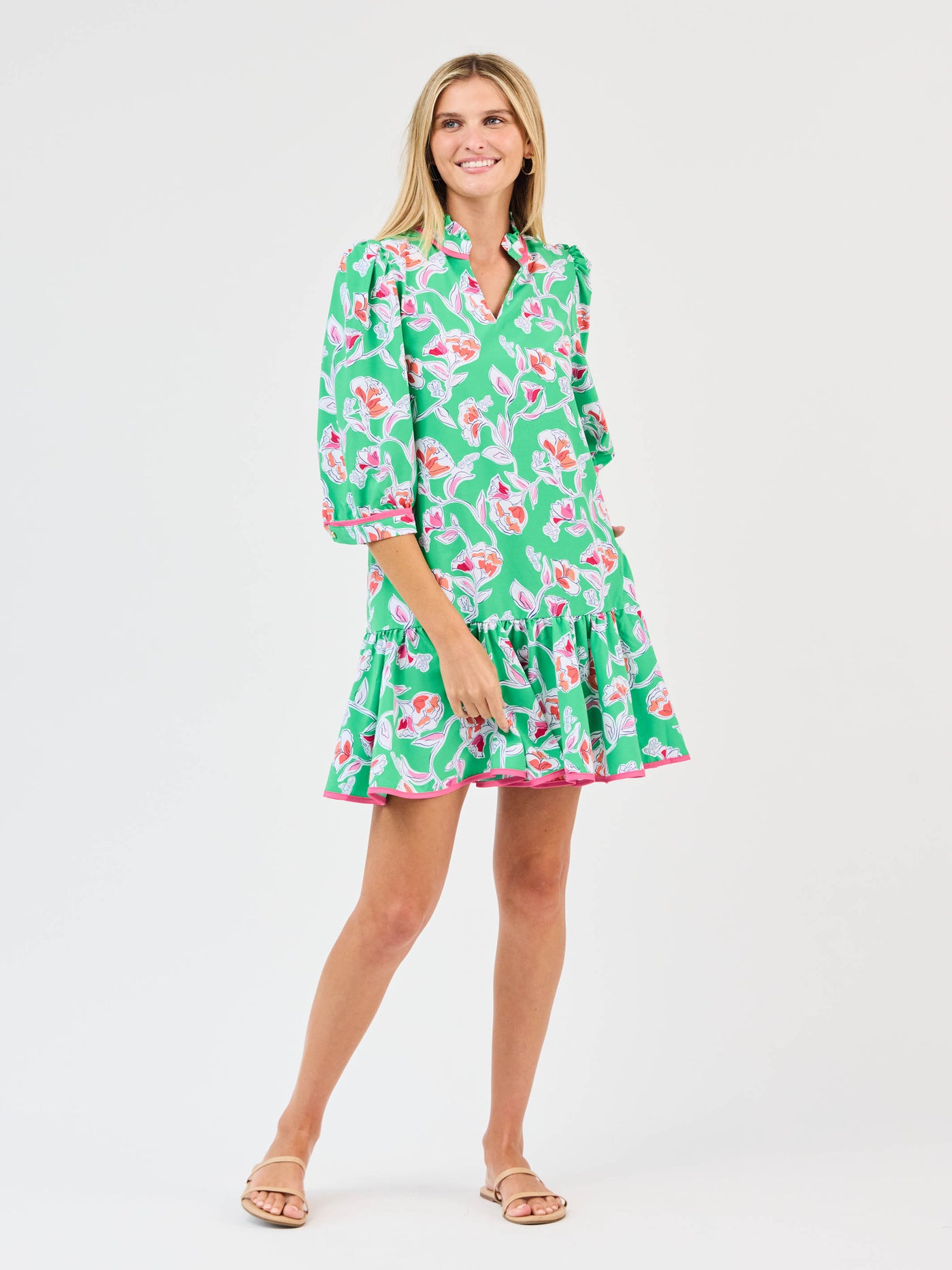 Naomi Dress | Pretty Petals Green
