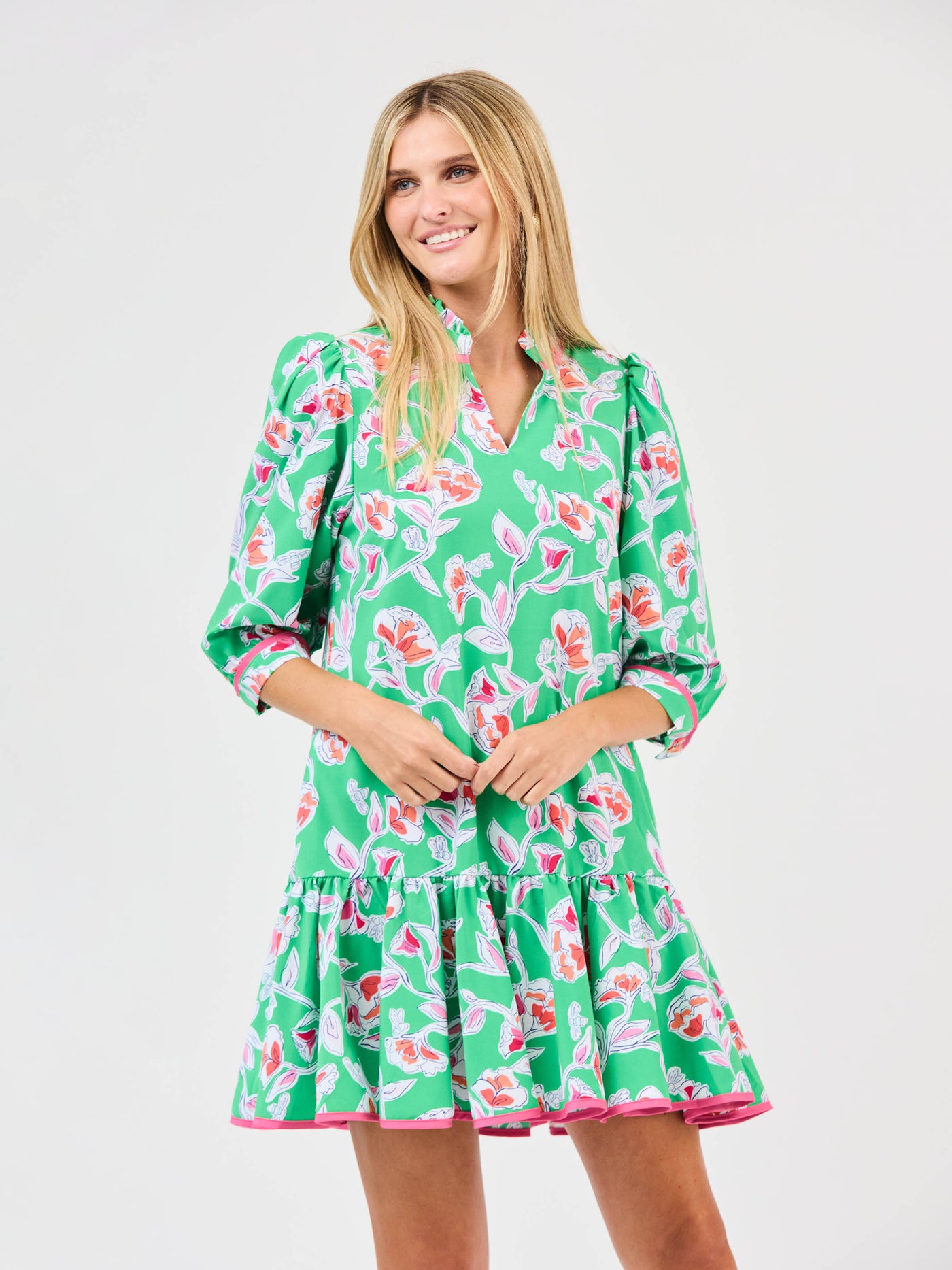 Naomi Dress | Pretty Petals Green