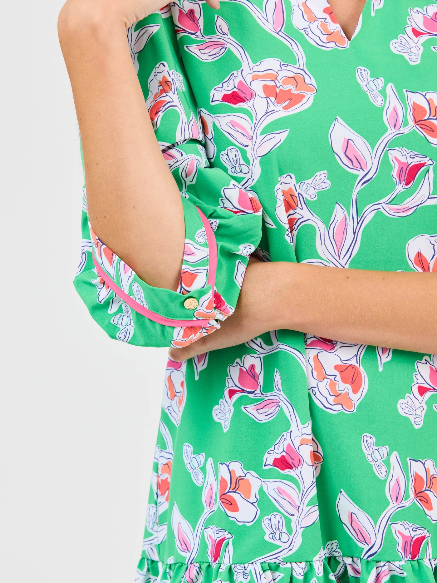 Naomi Dress | Pretty Petals Green