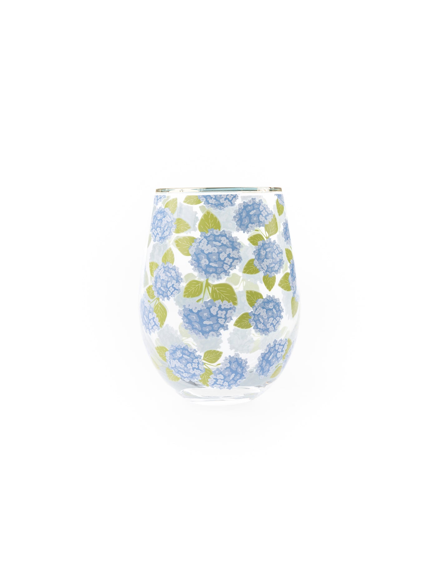 Stemless Wine Glass | Hydrangea