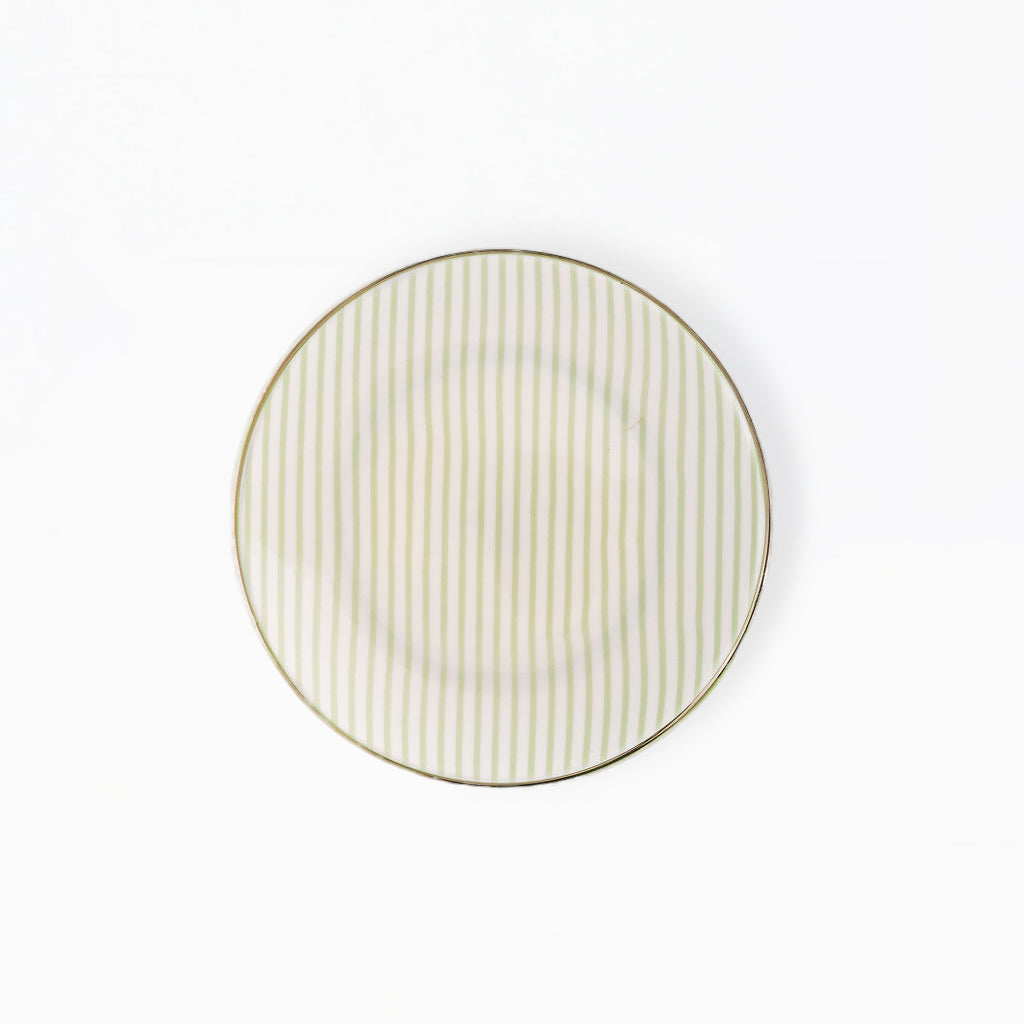 Appetizer Plates | Green Stripe - Set of 4