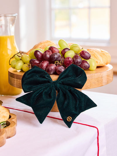 Magnetic Fabric Bow | Velvet Green