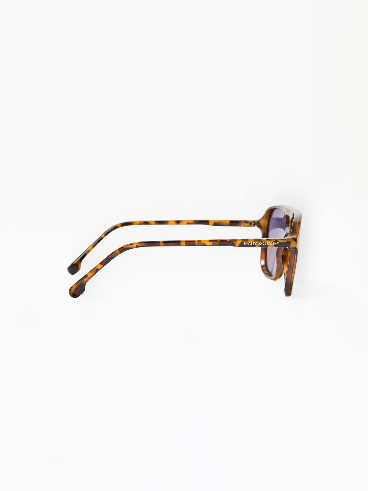 Sunglasses with tortoiseshell frame on a white background