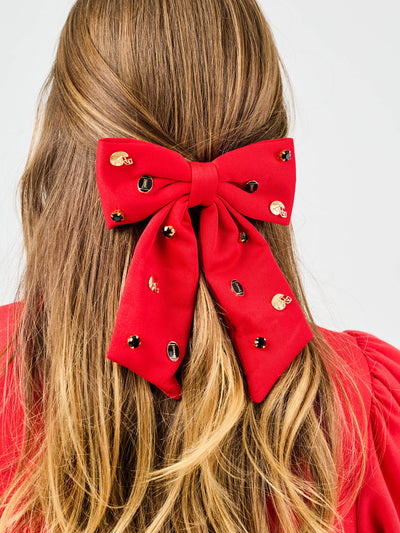 Ashton Hair Bow | Red + Black