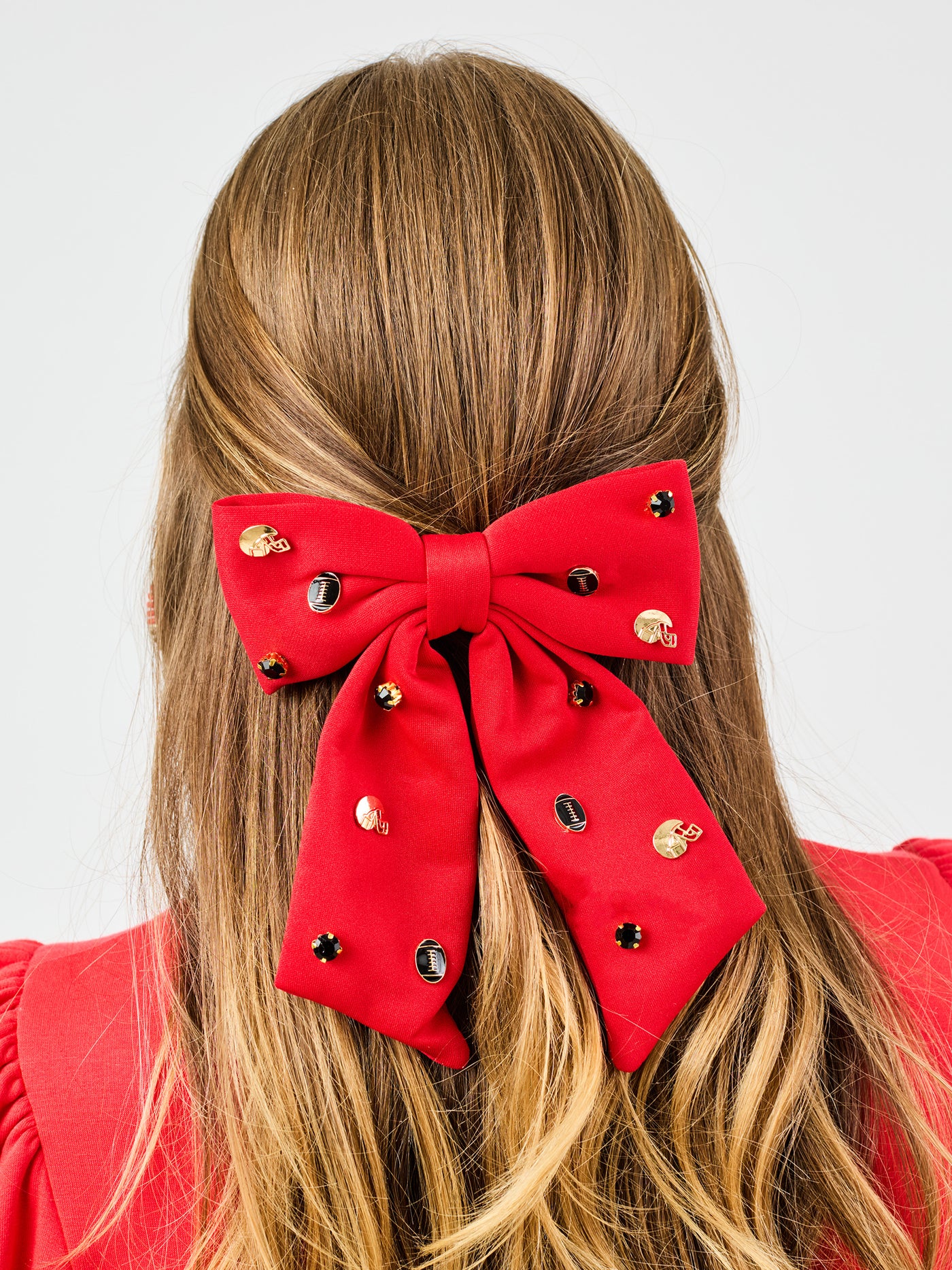 Ashton Hair Bow | Red + Black