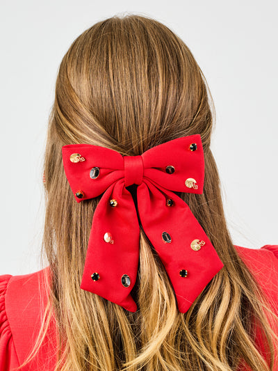 Ashton Hair Bow | Red + Black