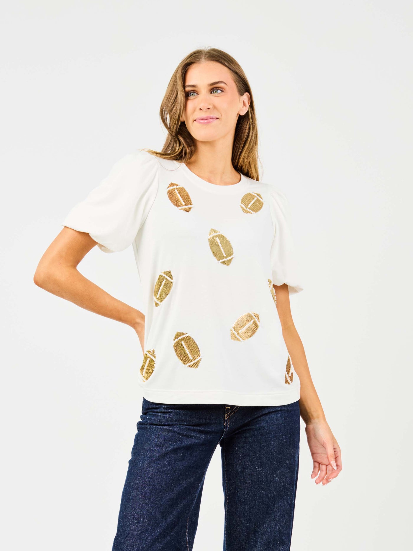 Tina Top | Sequin Footballs