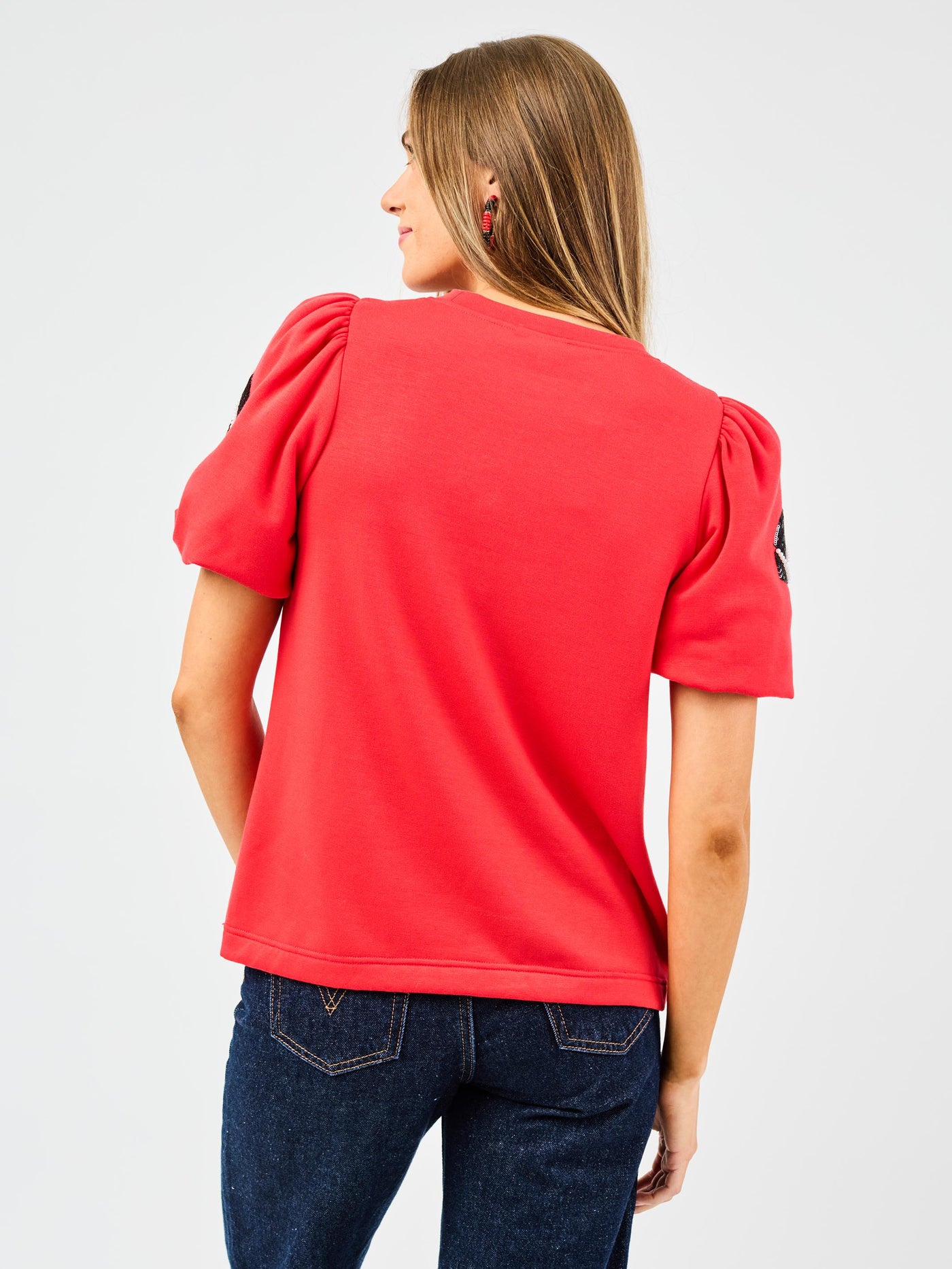Tina Top | Footballs Red + Black