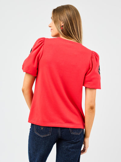 Tina Top | Footballs Red + Black