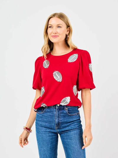 Tina Top | Footballs Crimson + White