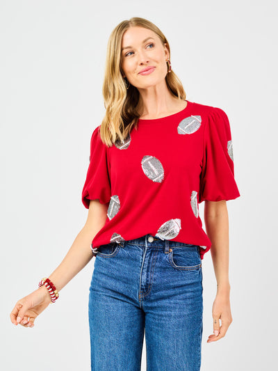 Tina Top | Footballs Crimson + White