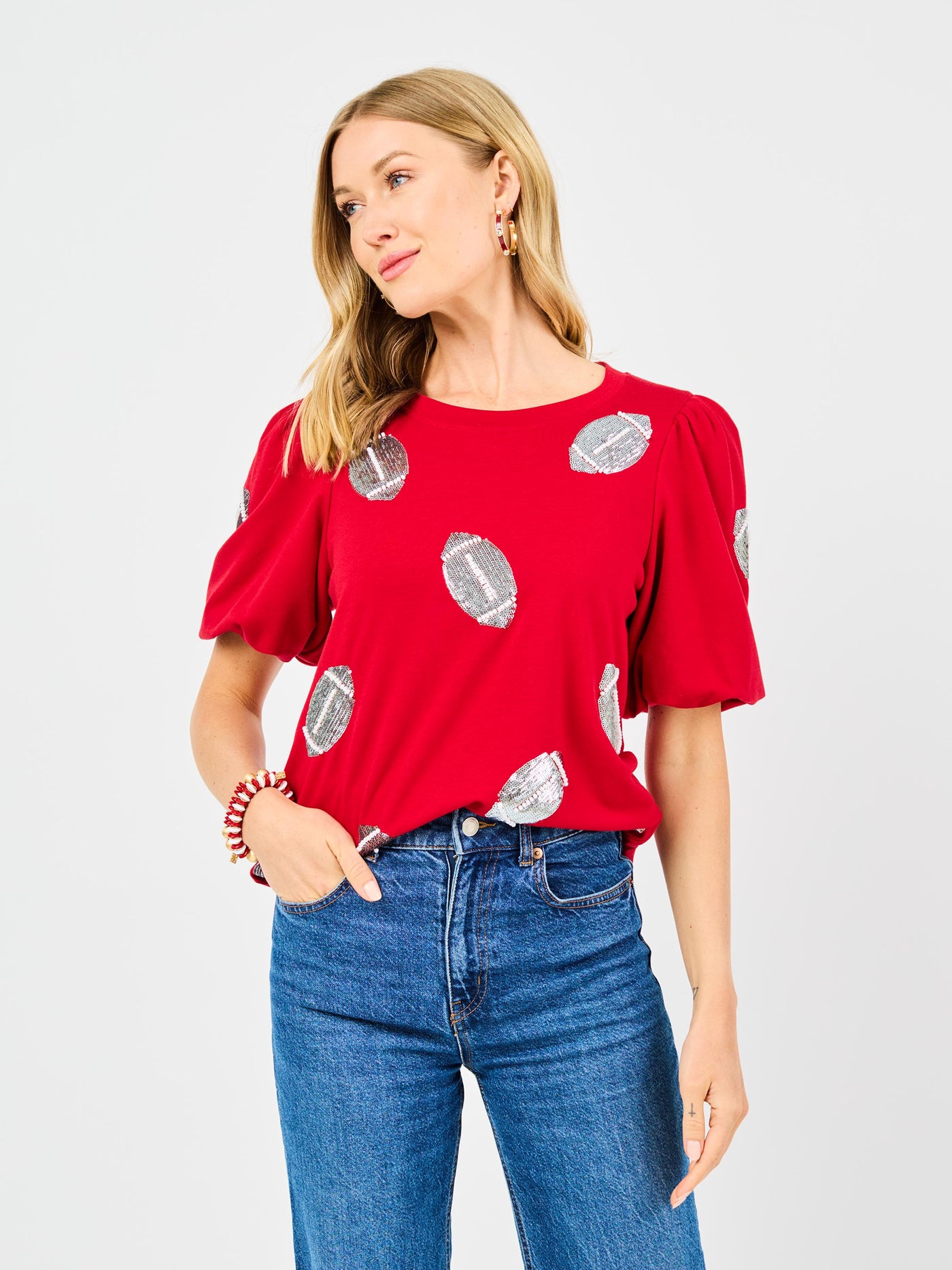 Tina Top | Footballs Crimson + White