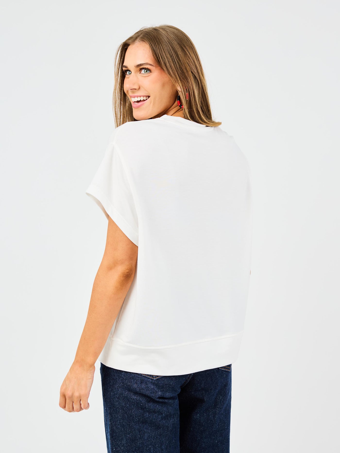 Emily Top | Footballs Red + Black