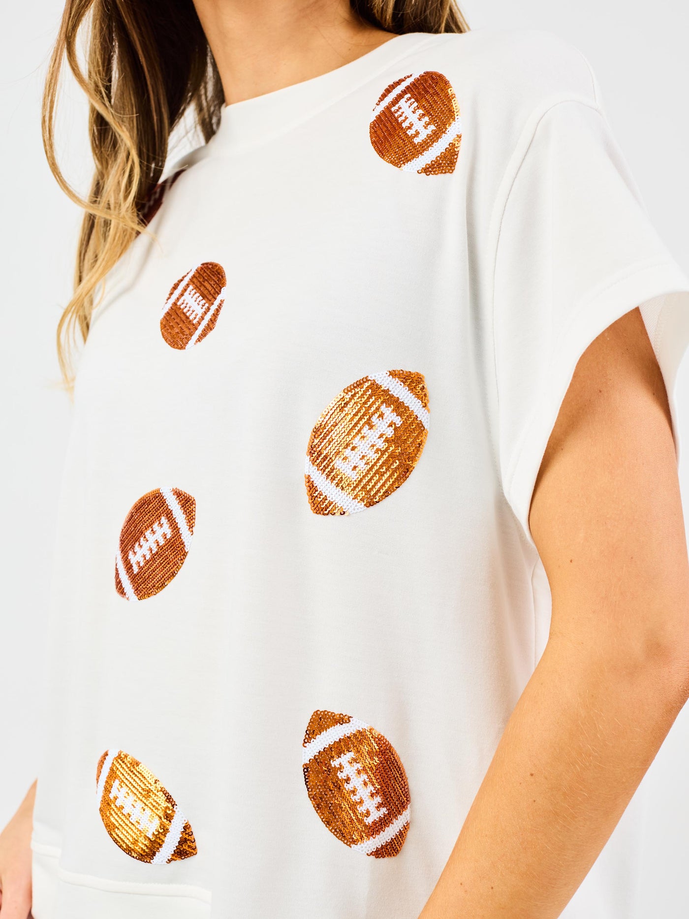 Emily Top | Footballs Orange + White
