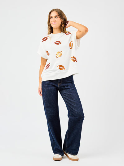 Emily Top | Footballs Orange + White