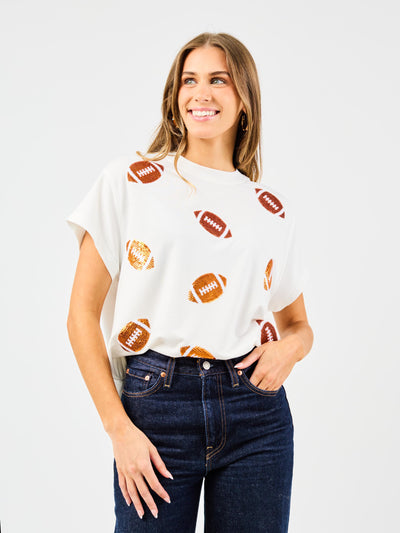 Emily Top | Footballs Orange + White
