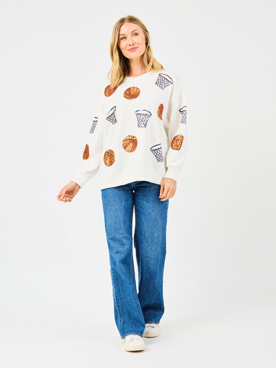 Sarah Sweatshirt | Sequin Basketballs